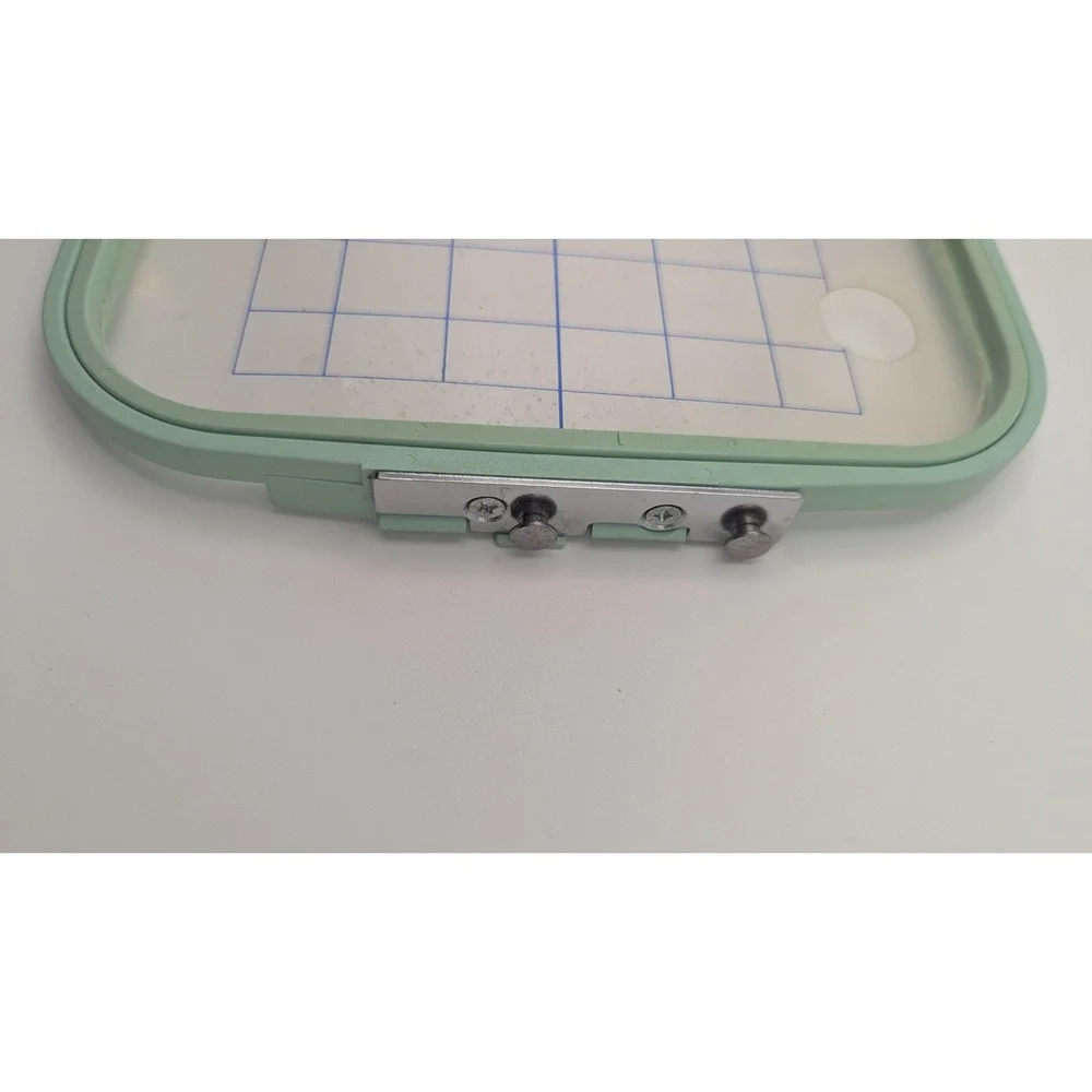 Mint Green Embroidery Machine Hoop with ABC Alignment‎ Grid Template Crafting